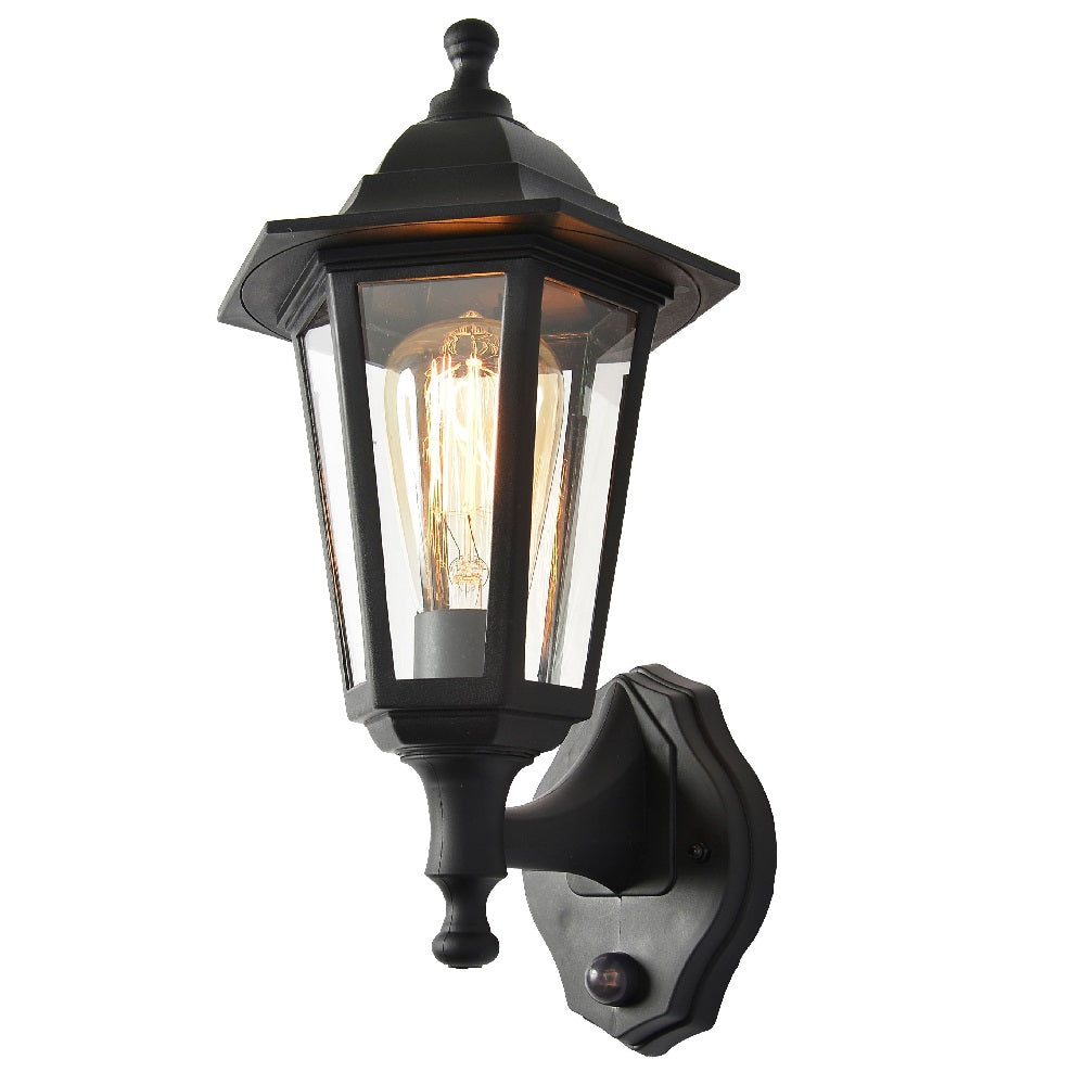 Black Outdoor Vintage Hanging Lamp with PIR