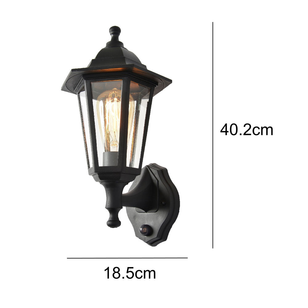 Black Outdoor Vintage Hanging Lamp with PIR