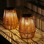 CageRattan – Bamboo Solar Garden Light – Waterproof Hanging Lantern