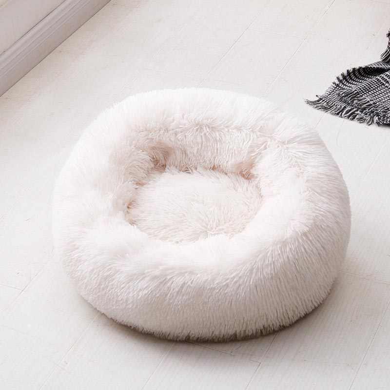 Beef Plush Calming Donut Dog Bed for Small to Large Dogs