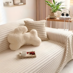 Plush Striped Warm Sofa Cover