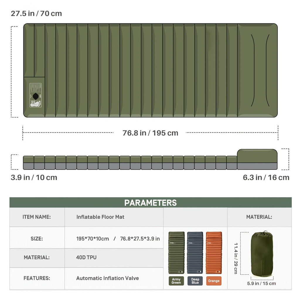 Inflatable Camping Mattress | Waterproof, Portable & Easy Inflation for Outdoor Adventures