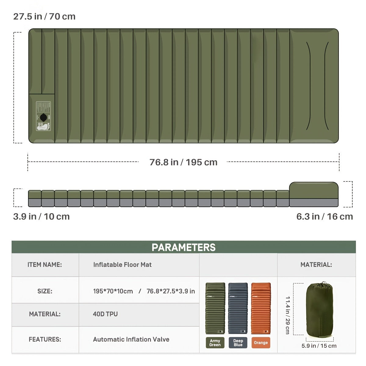 Inflatable Camping Mattress | Waterproof, Portable & Easy Inflation for Outdoor Adventures