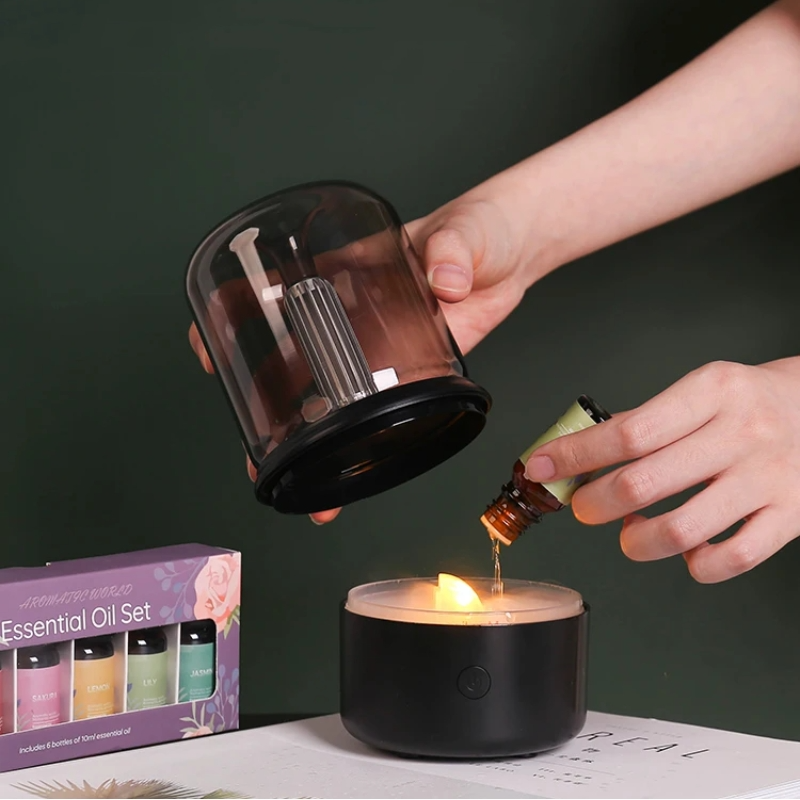 Modern LED Diffuser with Flame and Oils