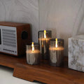 LED Candles Glass Flickering Flameless Set