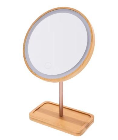 Wooden Illuminated Makeup Mirror