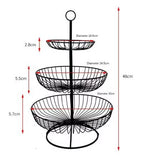 Luxury 3-Tier Vegetable and Fruit Rack in Gold and Black
