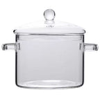 Glass heat-resistant cooking pot