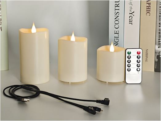 3 Piece Set TruGlow Solar Candles