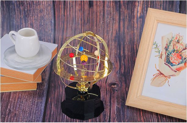Grand Orrery Model Handcrafted Mechanical Brass Solar System Replica (5 Planets)