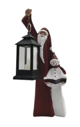 Santa And Snowman Sculpture