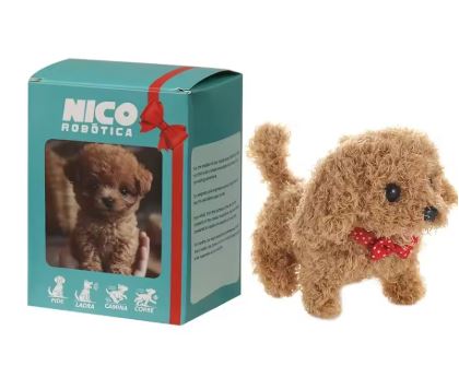 Nicoo Interactive Robot Puppy | Walks, Barks, Wags Tail | Plush, Battery-Operated Toy