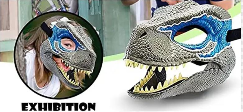 Dinosaur mask with movable jaw – Also suitable for dogs