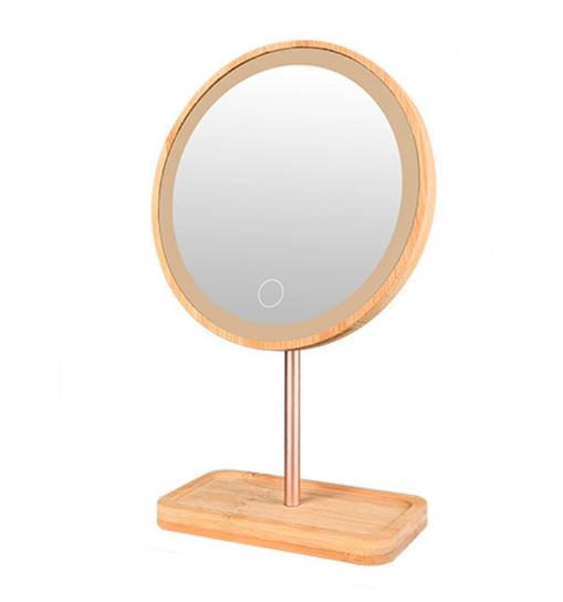 Wooden Illuminated Makeup Mirror