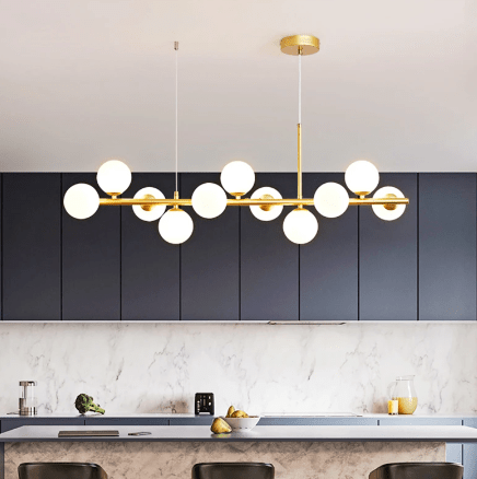 Modern elegance - Long chandeliers - Ambient lighting - Sophisticated design