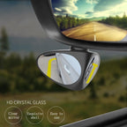 Car Mirror Large Vision Rear View Auxiliary Reversal Blind Zone Wide Angle Mirror360 Rotation Adjustable Dual Lens Coach Mirror