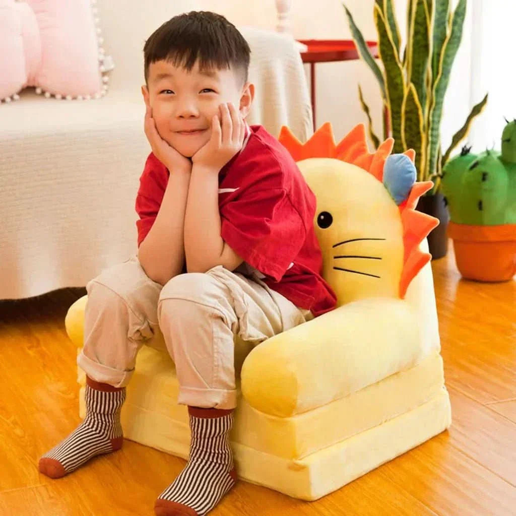 Foldable Kids Bench with Soft Velvet & Foam