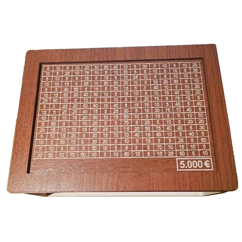 CashBox Cash box made of wood – With marking for each inserted banknote