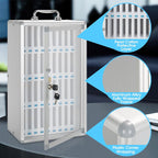 36 Slots Cell Phone Safe Locker Lockable Cell Phone Storage Cabinet, Cell Phone Lock Box With Handle For Classroom Office Exam (Silver)