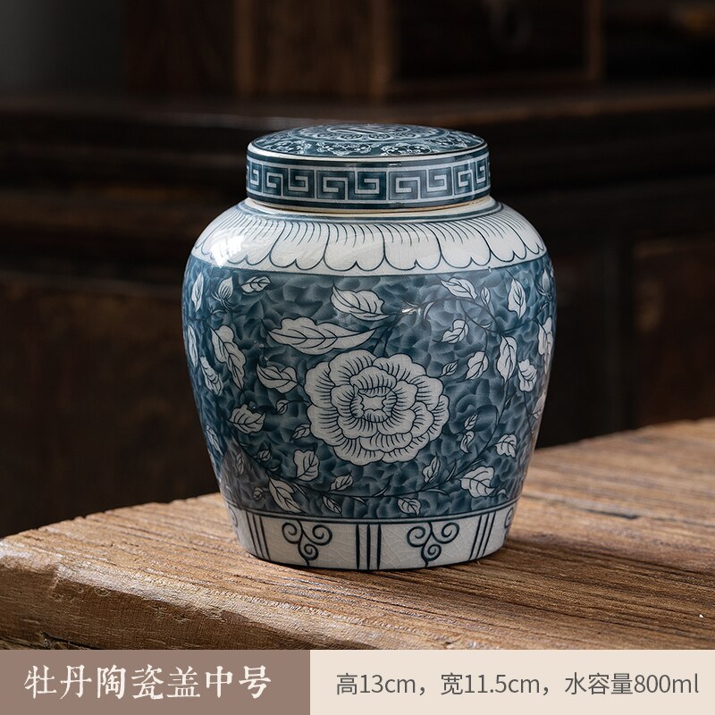 Ceramic airtight container tea box tea can moisture-protected storage tank tea container storage bottle tea organizer jar tea cans