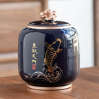 Ceramic Teapot Tea Cajon Tea Box Storage Tea Container Moisture-Proof Sealed Tank Storage Tank Candy Jar Storage Box