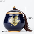 Ceramic Teapot Tea Cajon Tea Box Storage Tea Container Moisture-Proof Sealed Tank Storage Tank Candy Jar Storage Box