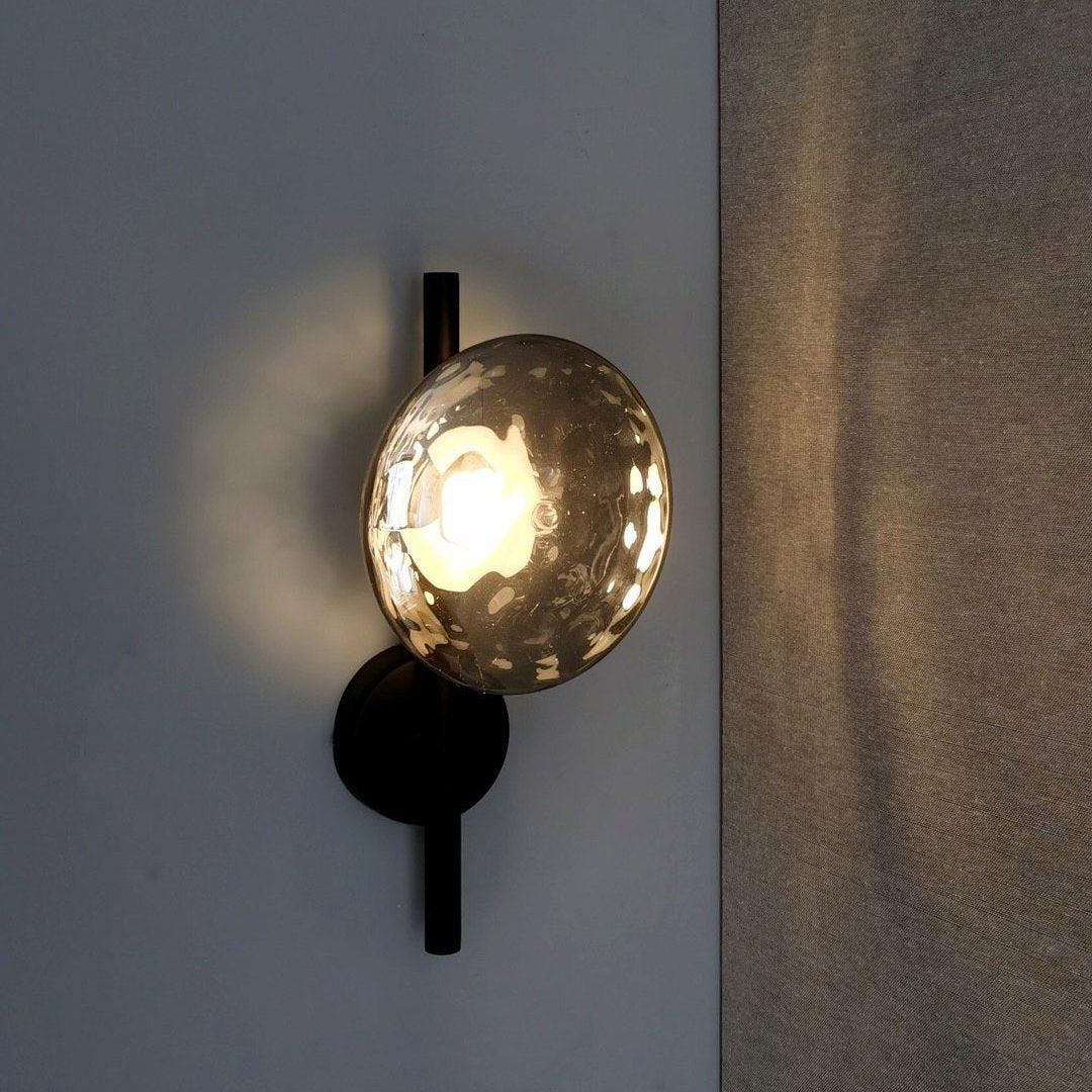 Round Glass Wall Lamp in Scandinavian Design