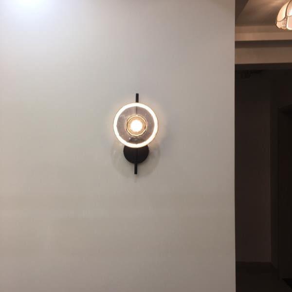 Round Glass Wall Lamp in Scandinavian Design