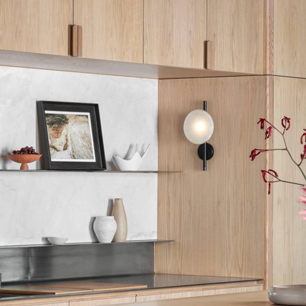 Round Glass Wall Lamp in Scandinavian Design