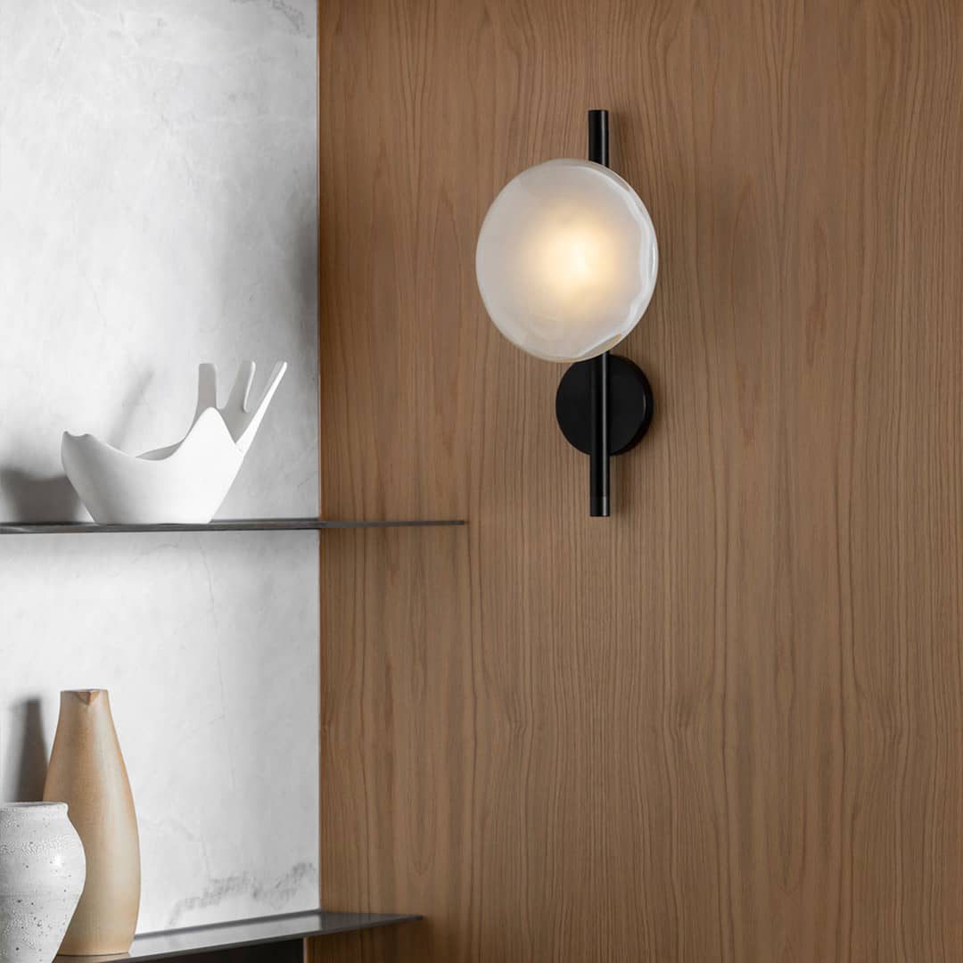 Round Glass Wall Lamp in Scandinavian Design