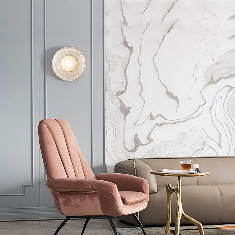 Round Glass Wall Lamp in Scandinavian Design