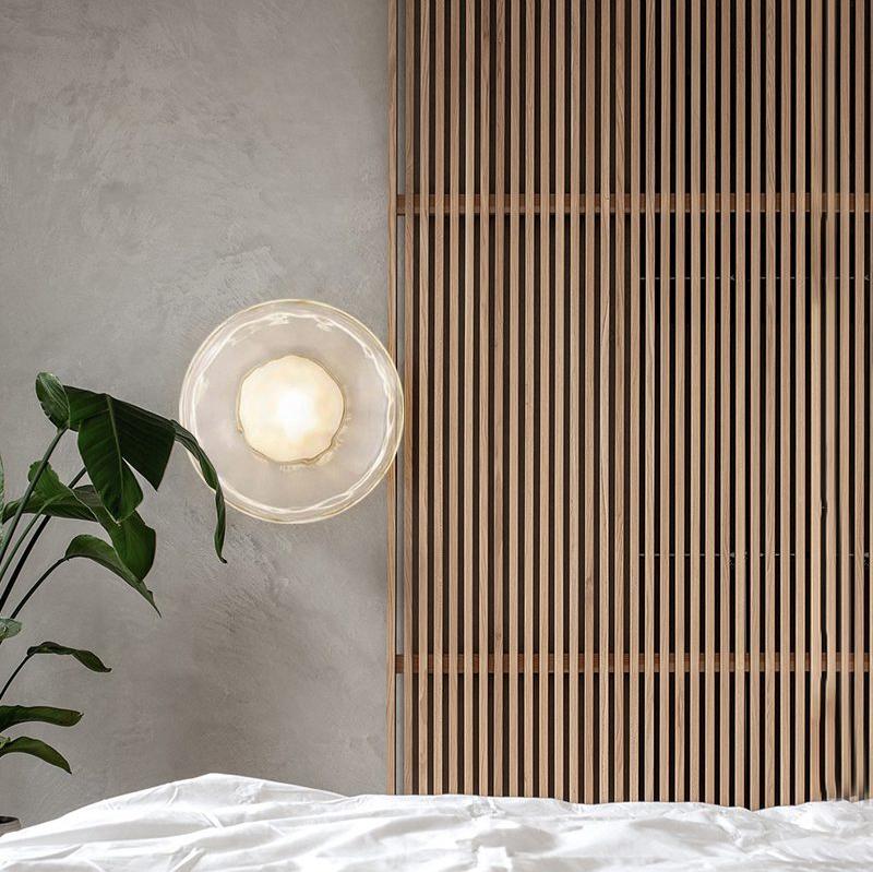 Round Glass Wall Lamp in Scandinavian Design