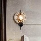 Round Glass Wall Lamp in Scandinavian Design