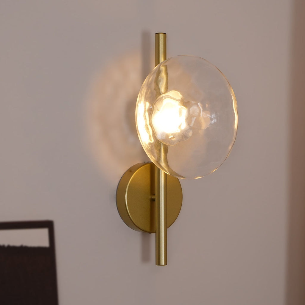 Round Glass Wall Lamp in Scandinavian Design