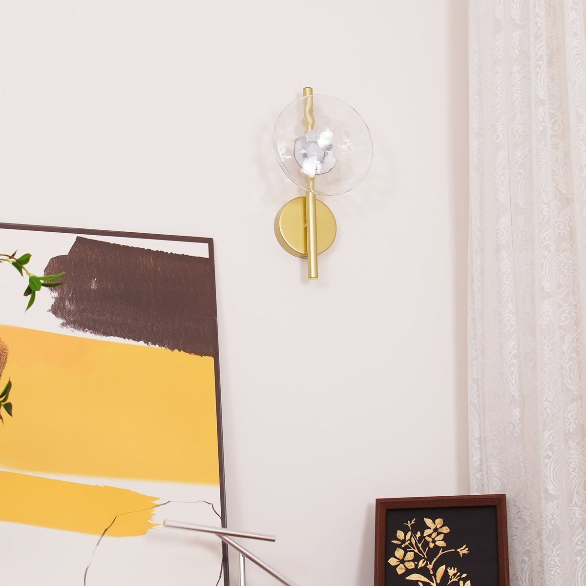 Round Glass Wall Lamp in Scandinavian Design