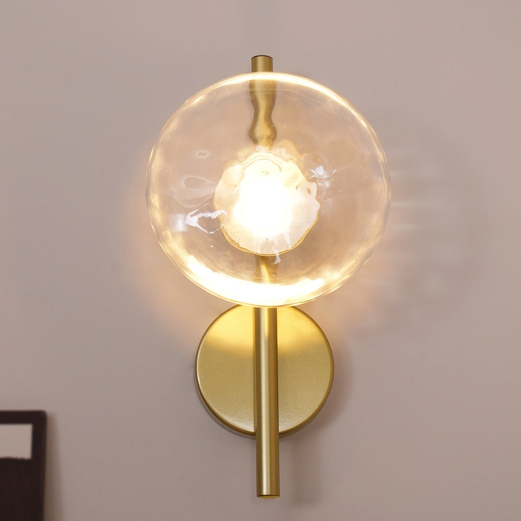 Round Glass Wall Lamp in Scandinavian Design