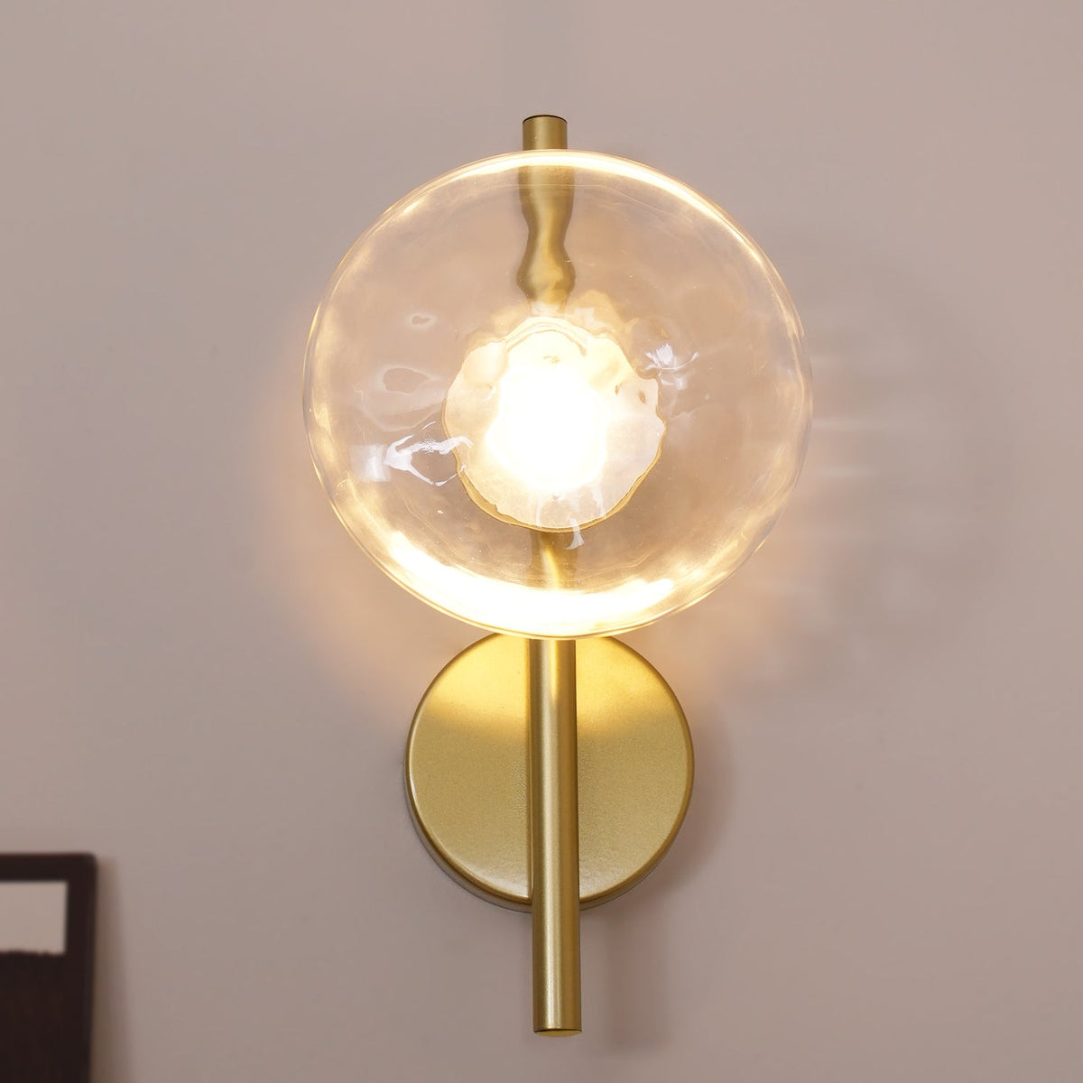 Round Glass Wall Lamp in Scandinavian Design