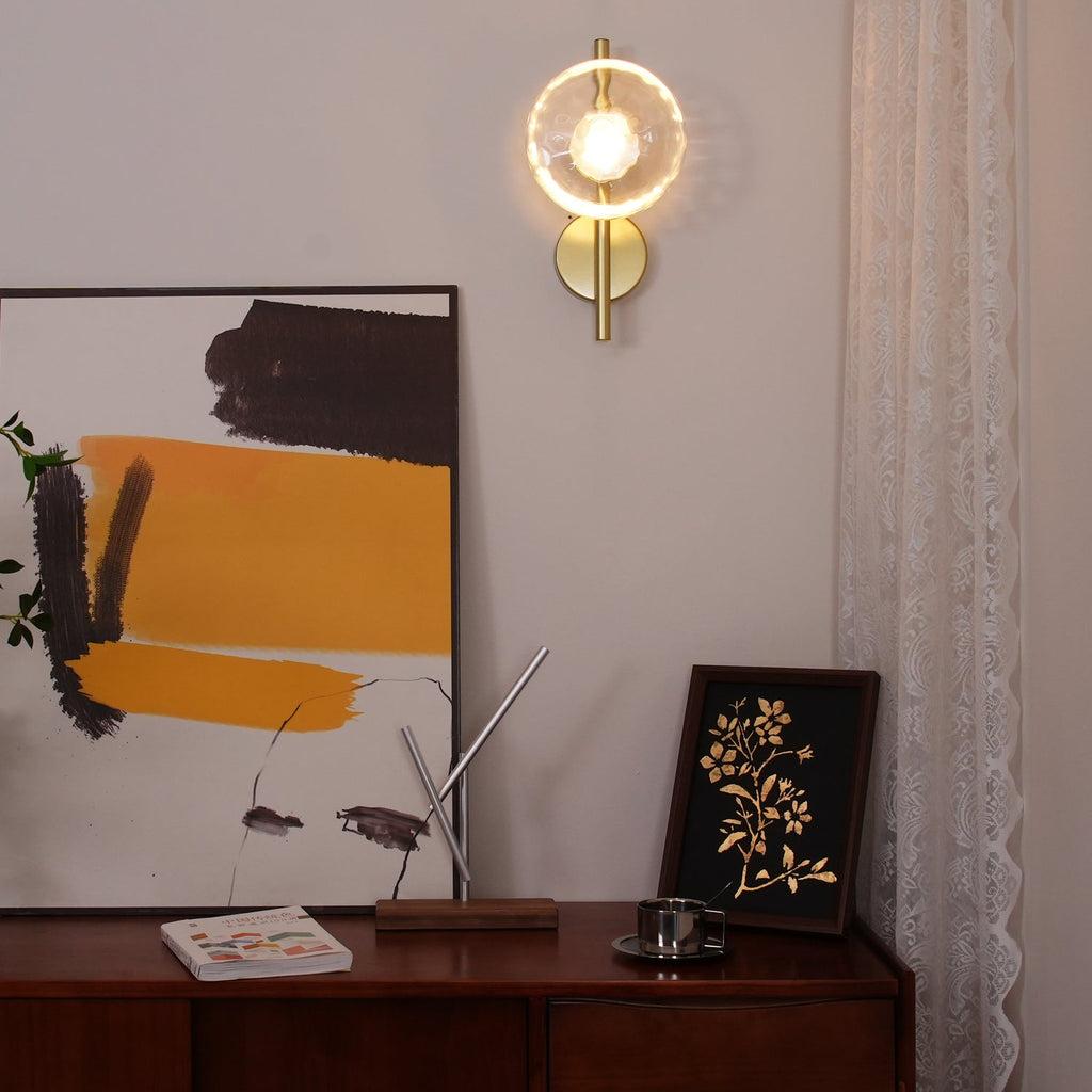 Round Glass Wall Lamp in Scandinavian Design
