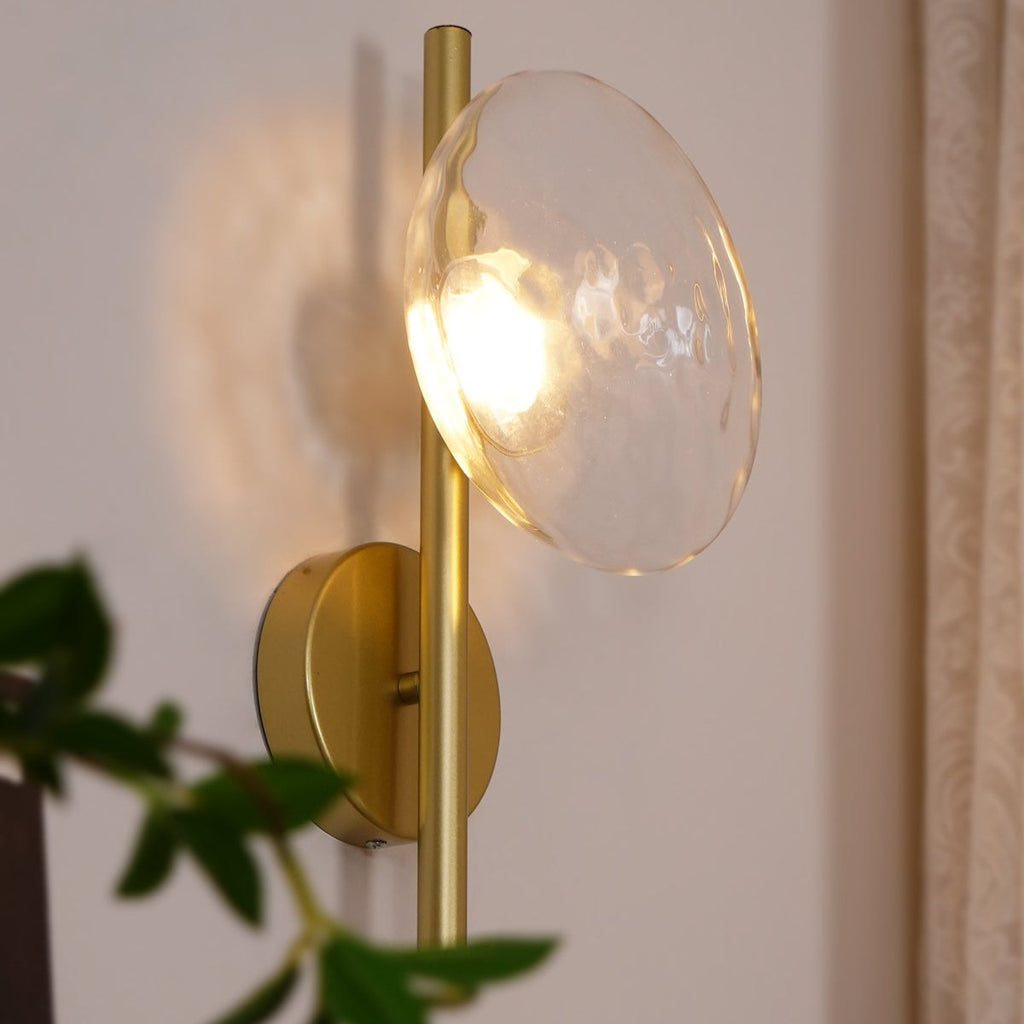 Round Glass Wall Lamp in Scandinavian Design