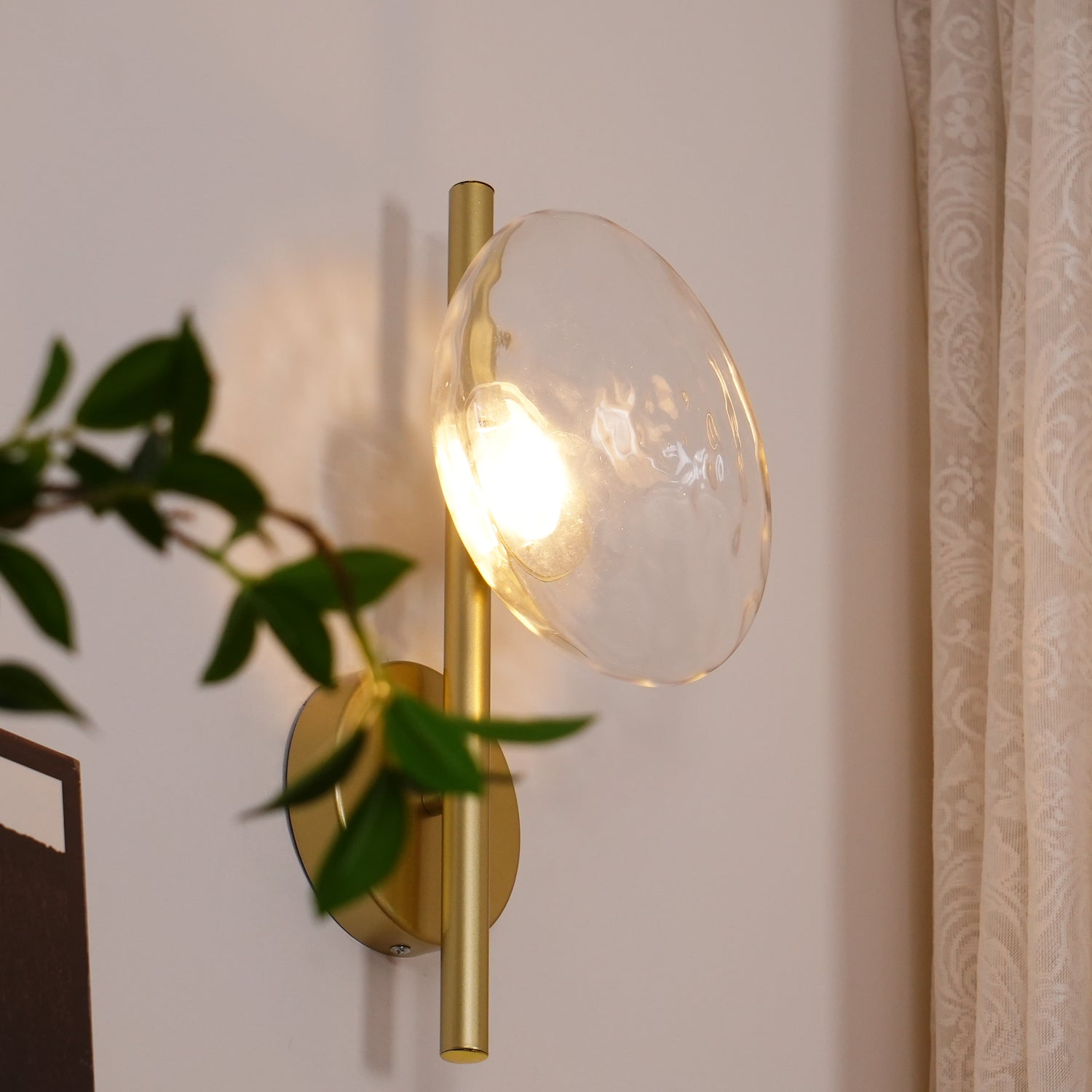 Round Glass Wall Lamp in Scandinavian Design