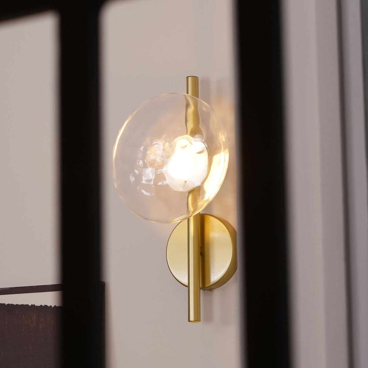 Round Glass Wall Lamp in Scandinavian Design