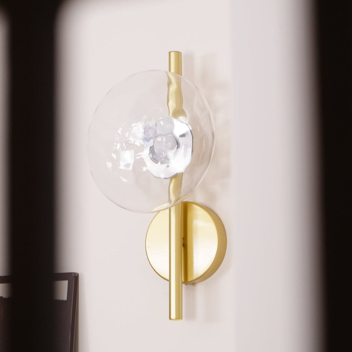 Round Glass Wall Lamp in Scandinavian Design