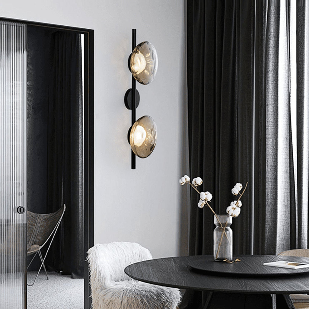 Round Glass Wall Lamp in Scandinavian Design