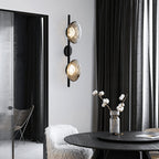 Round Glass Wall Lamp in Scandinavian Design