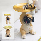 Charming Dog Statue made of Resin with Tray for Keys & Small Items