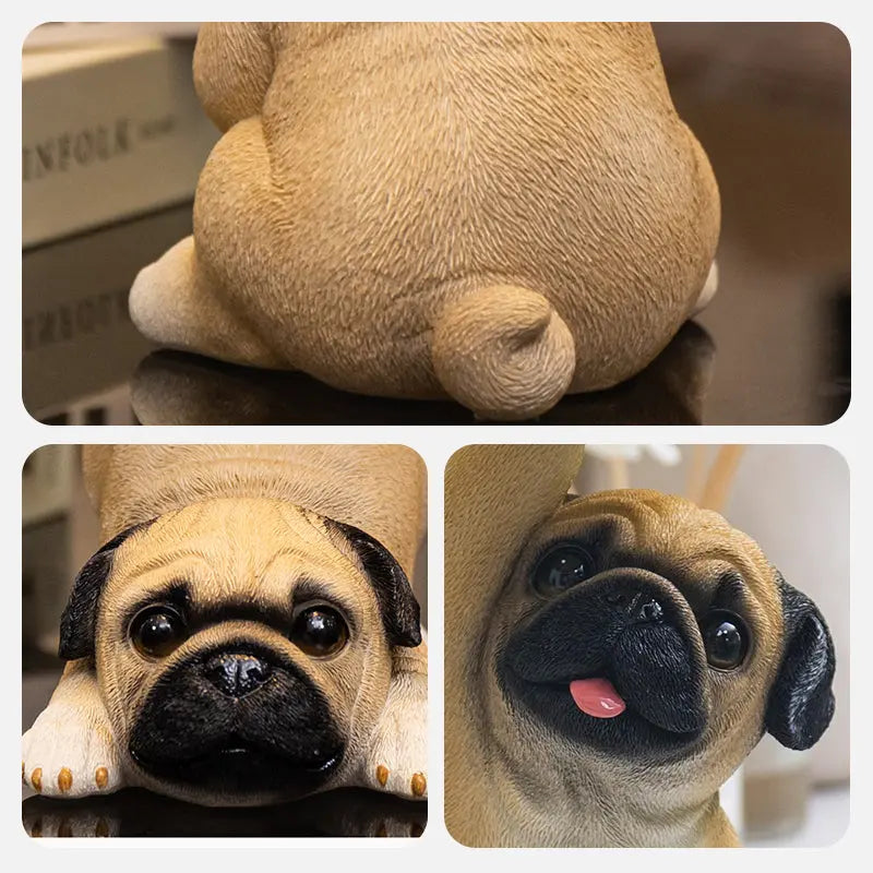 Charming Dog Statue made of Resin with Tray for Keys & Small Items