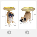 Charming Dog Statue made of Resin with Tray for Keys & Small Items