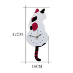 Charming Cat Wall Clock with Swinging Tail