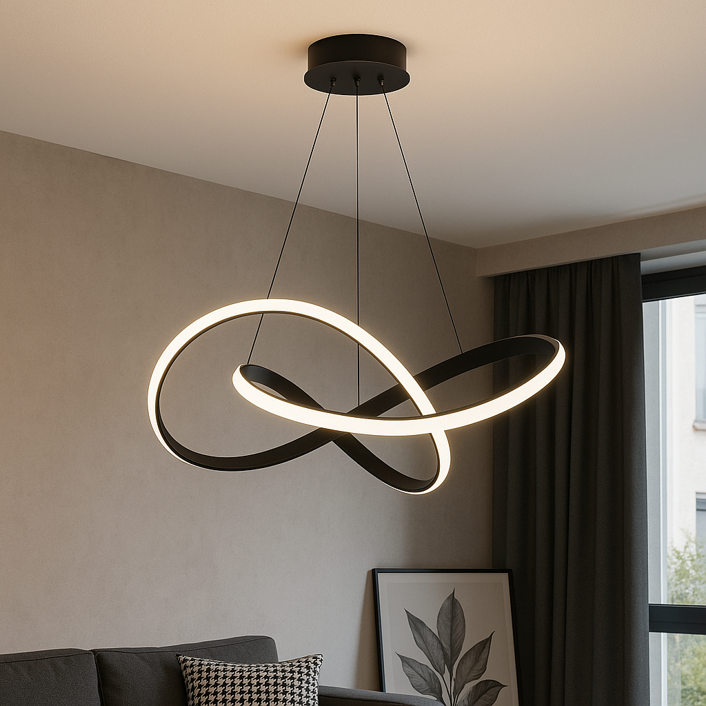 Modern Pendant Lamp Dining Room Aluminum Black