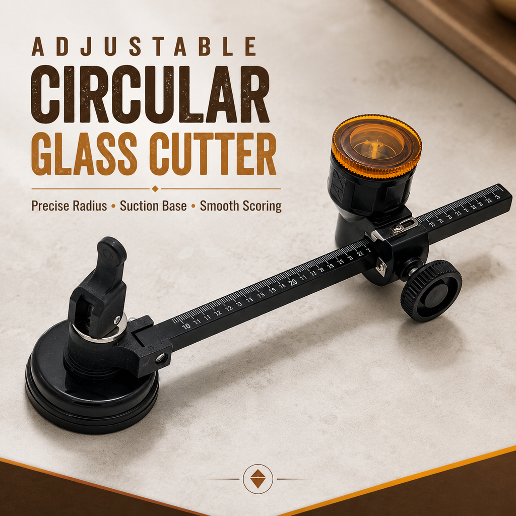Glass Circle Cutter Tool for Tiles and Ceramics with Adjustable Features